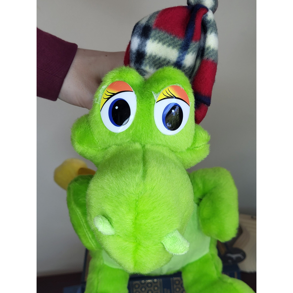 Dragon Dinosaur Lochness Monster Floppy plush In hat Russian tag Rare - Picture 3 of 17